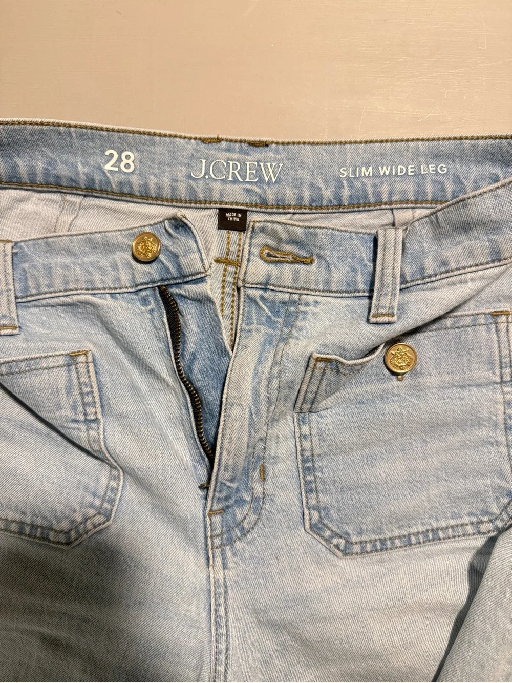 J.Crew Slim Wide Leg Jeans – Size 28 – Light Wash